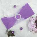 LEBENGURU Purple Stretch Chair Sashes 50pcs with Buckle Slider
