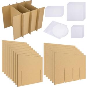 4 Sets Dish Packing Kit,Glass Dividers for Moving Boxes,Kitchen Dish Pack Kit with 30 pcs Foam Pouches Fits in 16x12x12" Box for Packing Shipping(Box Not Included) (4 Sets)