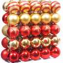 50pcs Christmas Ornaments, Christmas Tree Ornaments, 4cm / 1.6" Christmas Tree Decoration Ornaments Xmas Ball for Xmas Tree Holiday Wreath Garland, Red and Gold