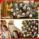 Giegxin 24 Pcs Christmas Ball Ornaments for Tree Fabric Balls Xmas Ornament Santa Claus Snowman Gnomes Printing Decorative Pendant Gifts for Holiday Christmas Winter Decorations Home