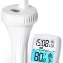 Wireless Pool Thermometer Floating Easy Read, IPX8 Waterproof Digital Water Temperature Monitor, Instant Display with 2 Sealing Wrenches for Swimming Pool, Spa, Hot Tub, Cold Plunge