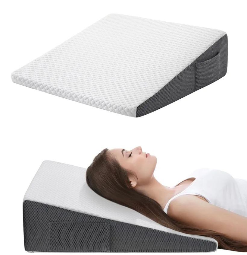 Cozymaker 7.5" Bed Wedge Pillow for Sleeping After Surgery, Back Support, Leg Elevation, Gerd Acid Reflux, Neck Pain, Snoring, Cooling Memory Foam Triangle Incline Wedge, Removable Washable Cover