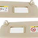 Left Passenger Sun Visor Replacement for Lexus GX460 (2010-2023) & Toyota Land Cruiser Prado (2009-2023) - Compatible with 74320 60C80 E0,74320 60C50 74310 60J30 B0, 74310 60D70 A1 (Beige)