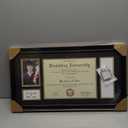 VIOLABBEY Black Diploma Frame with Tassel Holder for 8.5x11 Certificates Document and 4x6 Graduation Pictures, College Degree Frame for Wall Mounted (Black Gold Double Mat)