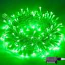 JMEXSUSS St Patricks Day Decorations, Connectable 100 LED St Patricks Day Lights, 8 Modes Plug-in Green Christmas Lights Indoor, 33ft Clear Wire Grinch Green String Light Outdoor for Grinch Tree Decor
