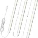 Under Cabinet Lighting Plug-in, Dimmable Under Counter Lights for Kitchen, 3pcs 12 Inch, Daylight White 4500K Linkable USB Led Light Strip, Wired Led Light Bar for Desk,Sink,Workbench (No motion sensor-3 pack)