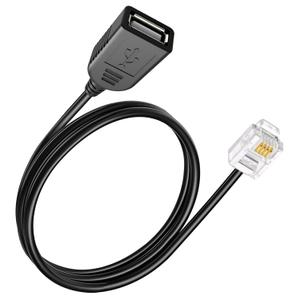 PLEASANTLY RJ116p4c Male to USB Female, RJ11 to USB Modem Adapter, Telephone Interface Testing, Communication, Fax, Modem, PC Compatible, 4.72 inches, 2 Ports, 5V DC