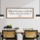 Bless the Food Before Us Sign Wall Decor 40"X15" Large Farmhouse Dining Room Wall Decor Framed Wood Rustic Home Wall Art Kitchen Hanging Decoration (Wood White)