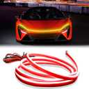 DIBMS 71-inch High-Brightness Car Hood Gap LED Light Strip - Daytime Running Lights Universal Auto Exterior Decor Accessories (Yellow)
