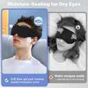 2026 Upgraded Sleep Mask for Dry Eyes Reusable Eye Mask for Men & Women 100% Blackout & Adjustable Moisture Goggle, Soft, Comfortable Ideal for Travel Black