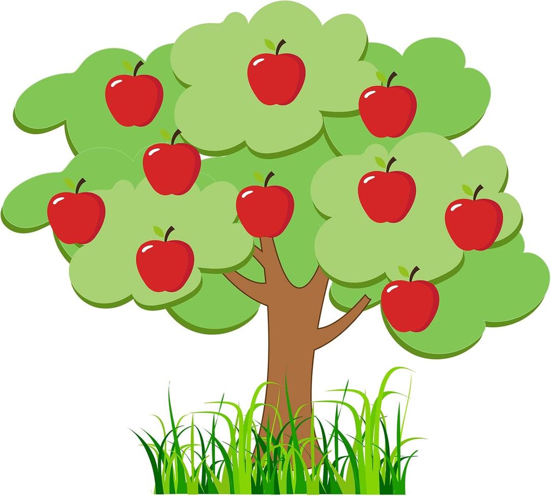 Nosiny Apple Tree Classroom Bulletin Board Set Fall Church Tree Bulletin Board Cutouts Autumn Classroom Wall Decor for Home Elementary School Teacher Chalkboard Supplies(Red)