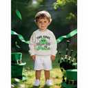 Ritatte Toddler St. Patricks Day Shirts for Boys Funny Too Cool to Pinch Letter Sweatshirt Lucky Shamrock Fall Pullover Tops(Grey,5-6T(120))