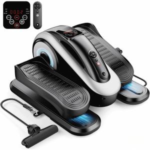 Under Desk Elliptical Machine,Electric Leg Exerciser for Seniors,12 Adjustable Speeds&12 Modes with Remote Control,Elastic Rope,Manual&Auto Mode for Home Office