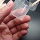 100 Pack 1oz/30ml Plastic Graduated Cups Transparent Scale Cups with 50 Pack Wooden Stirring Sticks for Mixing Paint, Stain, Epoxy, Resin