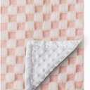 Soft Black and White Checkered Baby Blankets for Unisex Girls or Boys Breathable Gender Neutral Nursery Double Layer Blankets with Dotted Backing for Newborn Toddlers (Pink and White)