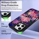 Fiyart Designed for iPhone 16 Pro Max Case,Cute 3D Glossy Lotus Pink Purple Flowers for Women Girls Hard Shell Designed for Magsafe Charging Durable Shockproof TPU Phone Bumper