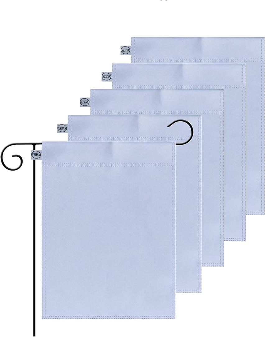 5 pcs 12x18Inch Double-Sided Solid Sublimation Blank Polyester Flags DIY for Garden and Yard Blank Canvas Banner for Vinyl and Ink Sublimation Blanks 300D Polyester 3-Layer Weave Strands