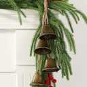 Christmas Decorations-Gold Vintage Bells with Jute Hanging Rope for Christmas Tree Weddings, Parties, Door Hanging, and Christmas DIY Wreaths, Home Decor