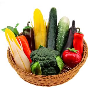 10 Pcs Fake Vegetables,Realistic Plastic Fake Fruit and Vegetable Decoration,Artificial Vegetable for Home Kitchen Decor, Fake Veggies Broccoli Chili for Photography Props Display