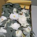 Faux Arch Flower Swag Set of 2 for Wedding Welcome Signs Floral Swag Wedding Reception Ceremony Signs Decor (White)