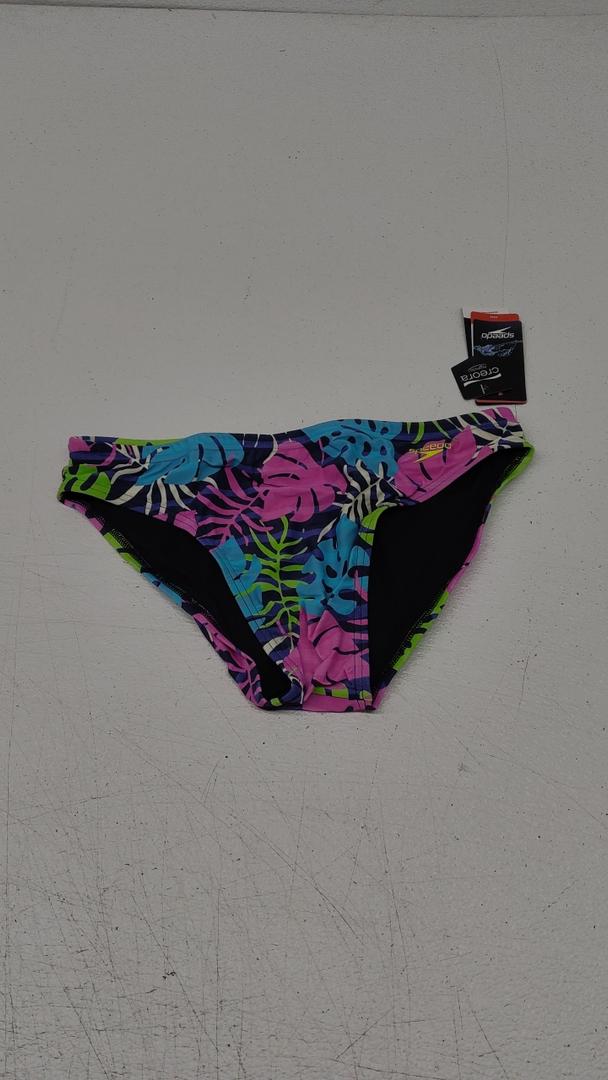 Speedo Men's Standard Swimsuit Brief Creora Highclo Printed, Palm Green Gecko, 36