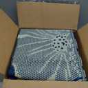 Waterproof Outdoor Rug 4x6 ft, Reversible Patio Rug, Outdoor Plastic Straw Rug with Flower Pattern, RV Mat, Outdoor Carpet for Patio, CampingBalcony, Deck, Backyard, Navy/Light Beige