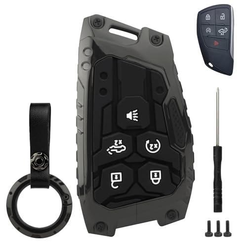 MARRLVE Key Fob Cover for Chevy Silverado 1500 2022-2025, for GMC Sierra 1500, Compatible with 2024-2025 Silverado Sierra 2500HD 3500HD, Key Fob Protector Keychains for Chevy Card Key Accessories