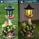 Outdoor Solar Powered Turtle Statue, Turtle and Mushroom-Shaped Sculpture with LED Light, Suitable for Decor Courtyard,Backyard, and Lawn, Unique Birthday and House Warming Gifts