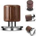KNODOS Echo Tamper 58mm – Walnut Calibrated Coffee Tamper with Click Feedback, Stainless Steel Base – Premium 30LB Spring Loaded Espresso Tool for Perfectly Even Tamping Pressure