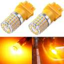 PHINLION 3157 LED Bulb Amber Yellow, Super Bright 3156 4157 3757 3457A LED Blinker Bulbs for Rear Front Turn Signal Parking DRL Side Marker Lights, Non-polarity, Pack of 2