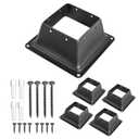 VEVOR Deck Post Base 5 PCS, 4x4 inch (Inner Size 3.38x3.38 inch) Post Support Flange, Black Powder-Coated Anti-Corrosion Decking Posts Base with Screws and Thick Steel for Deck Supports Porch Railings