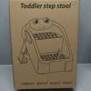 Toddler Step Stool, Easy to Fold Step Stools for Toddlers with Non-Slip Surface & Alphabet Patterns, Lightweight & Cute Kids Step Stool for Potty Training, Bathroom Sink, and Bedroom, Gray