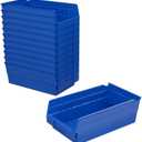 Akro-Mils 30130 Heavy Duty Plastic Shelf Bins, 12"x 6.5"x 4", Blue, 12-Pk