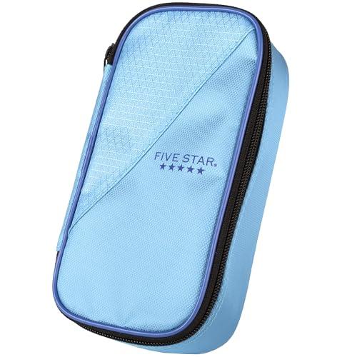 Five Star Pencil Pouch, Pen Case, High-Capacity Zipper Pouch, Storage Organizer for School Supplies Earbuds Chargers Cables Makeup, Blue/Denim (500212F-ECM)