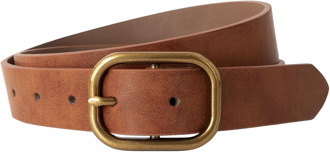 MJNUONE Leopard Print Belt for Women Leather Waist Belts Classic Needle Buckle Animal Printed forJeans dress Party Outfits (S (Waist 29-35 inches), Brown)