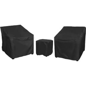 Patio Furniture Covers,Outdoor Furniture Cover Waterproof,Patio Furniture Set Covers for 3 Piece Outdoor Bistro,Patio Sofa Covers Set for 2 Chairs and Coffee Table,Black