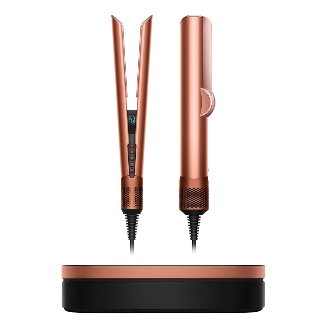 Dyson Airstrait Straightener, Wet to Dry Hair Straightener, No Heat Damage, No hot Plates, All Hair Types (Amber Silk)