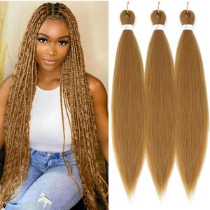27 Prestretched Braiding Hair 3 Packs 26 Inch Honey Blonde Braiding Hair Professional Synthetic Prestretched Crochet Braids Hair Extension Itch Free Hot Water Setting Yaki Texture(26" 3Packs)