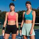 24 Pieces 80s Neon Sweatbands Set, Include 8 Sports Headbands and 16 Sweat Wristbands Elastic Athletic Tennis Sweat Bands Bulk for Man Woman