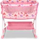 ANIVIA Doll Bed Furniture 2 Function Toy Doll Swings Together for 18 inches Baby Dolls, Baby Doll Crib with Bottom