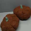 Queekay 2 Pcs Pumpkin Pillow Plush 11 x 9.5 Inch Thanksgiving Stuffed Pumpkin Decor for Fall Home Bedroom Throw Pillow Cushion Gifts for Holiday Operation Christmas Halloween Car Sofa(Brown)