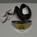 Lamicall 24g Polarized Sports Sunglasses for Men Women - UV400 Protection Sun Glasses Gifts for Running Cycling Baseball (Black Frame-gold Lens)