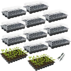 Mr. Pen- Seed Starter Tray Kits, 10 Pack, Total 400 Cells, Durable Plant Germination Trays with Humidity Vented Domes and Bases, Ideal for Seed Starting, Indoor Gardening and Greenhouse