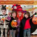 Halloween Boo Basket Goodie Bag Stuffers Fillers for Kids,8 Pack Light Up Spinning Tops Toys Gifts for Toddlers,Halloween Non Candy Trick or Treats Party Favors,Birthday Classroom Prizes for Boys Girl