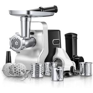 Electric Meat Grinder Heavy Duty - 5 in1 Meat Grinders for Home Use - 3000W Max Powerful - Sausage Stuffer with 3 Stainless Steel Grinding Plates - Size #12 (black)