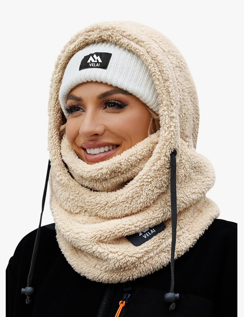 Balaclava Fleece Ski Mask for Men Women Winter Face Masks Windproof Hooded Scarf Cold Weather Hat Neck Warmer