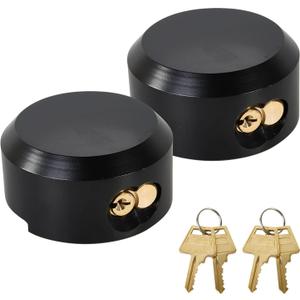 Pomunty 2 Pack Trailer Door Locks Keyed Alike Heavy Duty Hockey Puck Locks Reinforced Hidden Shackle Padlocks w/4 Keys Solid Steel Lock for Trailers Trucks Vans Shed Gates Garage