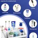 Bathroom Counter Organizer and Storage, 7 Slots Detachable Toothbrush Holders for Bathrooms, Anti-Slip Electric Toothbrush and Toothpaste Holder Countertop Vanity Organizer Accessories for Adults Kids