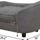 Cat Bed Sofa, Pet Dog Bed with Adjustable Plastic Legs, Velvet Pet Sofa with Removeable & Washable Cushion for Small Dogs & Cats (Gray)