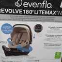 Evenflo Revolve180 LiteMax NXT Rotating Preemie and Infant Car Seat | w/ SensorySoothe, Green & Gentle Fabric, SensorSafe, Rear-Facing Mode 3-30 lbs, Lighweight, Easy Install Base (Topaz) Manufactured Date 05-22-2026
